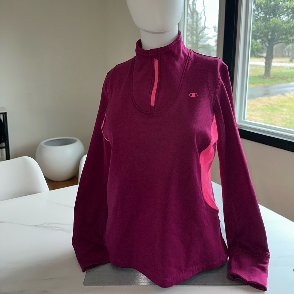 Champion Women's Fuchsia Quarter-Zip Sweatshirt